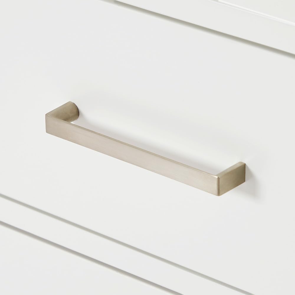 ARIEL Bathroom Vanity Base Cabinet 66" Inch in White, Dual Sink Configuration, 4 Soft Closing Doors, 6 Full Extension Dovetail Drawers, Brushed Nickel - Image 10