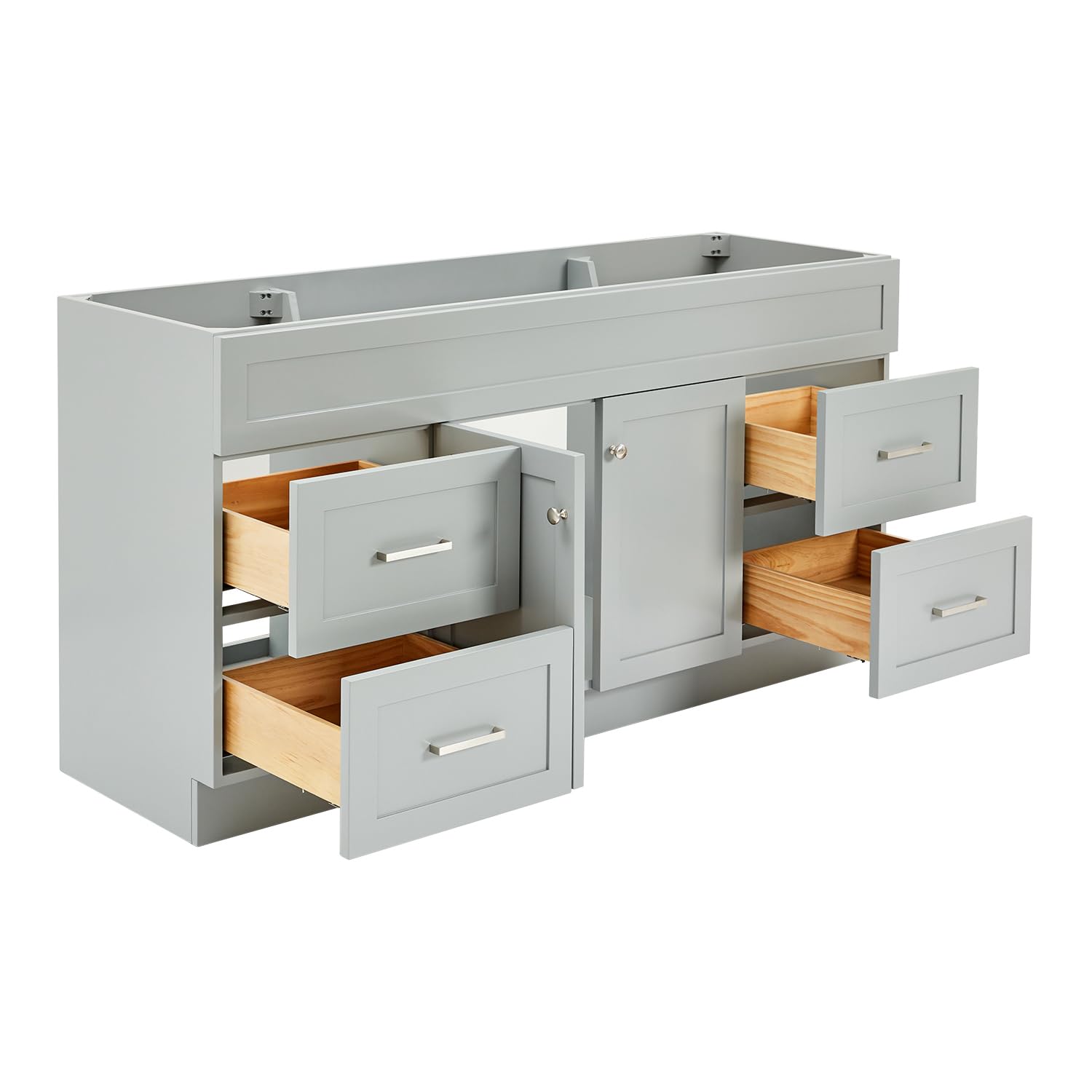 ARIEL Hamlet 66 Inch Single Sink Base Cabinet in Grey - Image 5