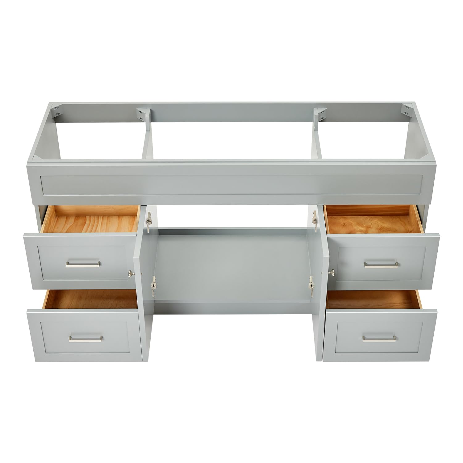 ARIEL Hamlet 66 Inch Single Sink Base Cabinet in Grey - Image 6