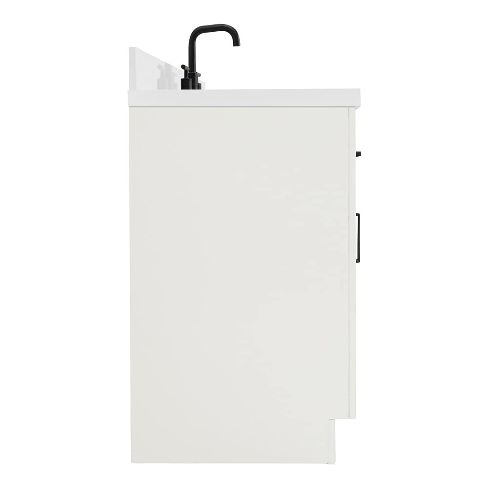 ARIEL Hepburn 31" Inch Oval Sink Vanity with 1.5" Edge Pure White Quartz Countertop in White - Image 5