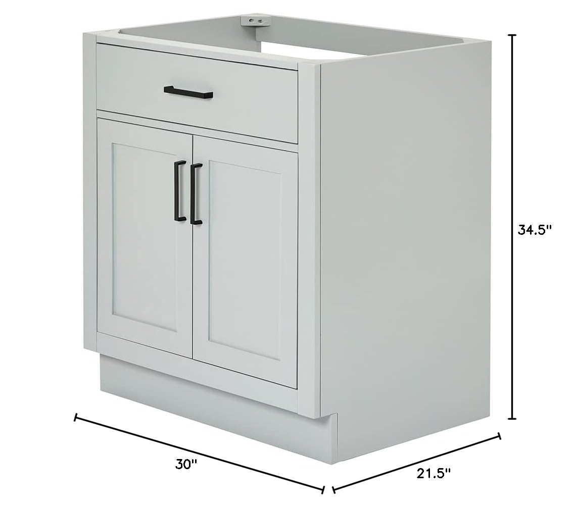 ARIEL Hepburn 30" Inch Single Sink Base Cabinet in Grey - Image 3