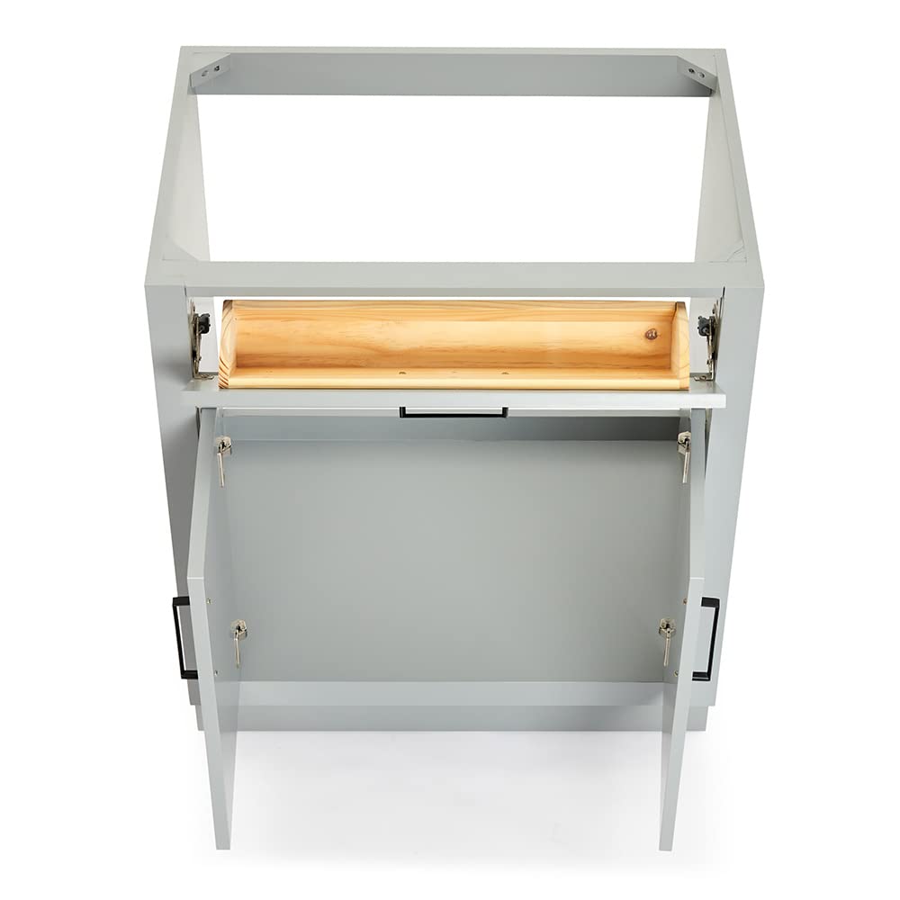 ARIEL Hepburn 30" Inch Single Sink Base Cabinet in Grey - Image 7