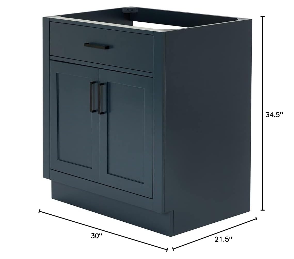 ARIEL Hepburn 30" Inch Single Sink Base Cabinet in Midnight Blue - Image 3