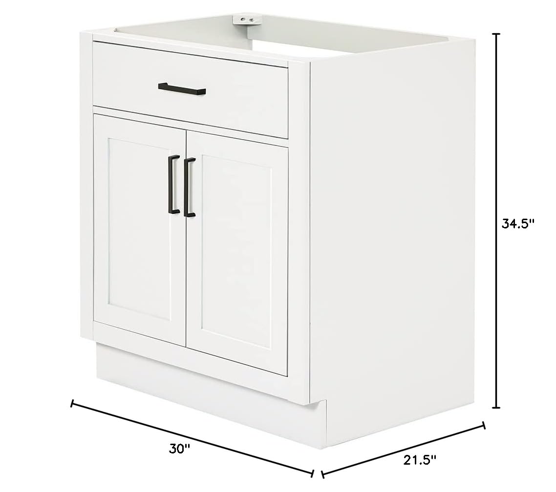 ARIEL Hepburn 30" Inch Single Sink Base Cabinet in White - Image 3