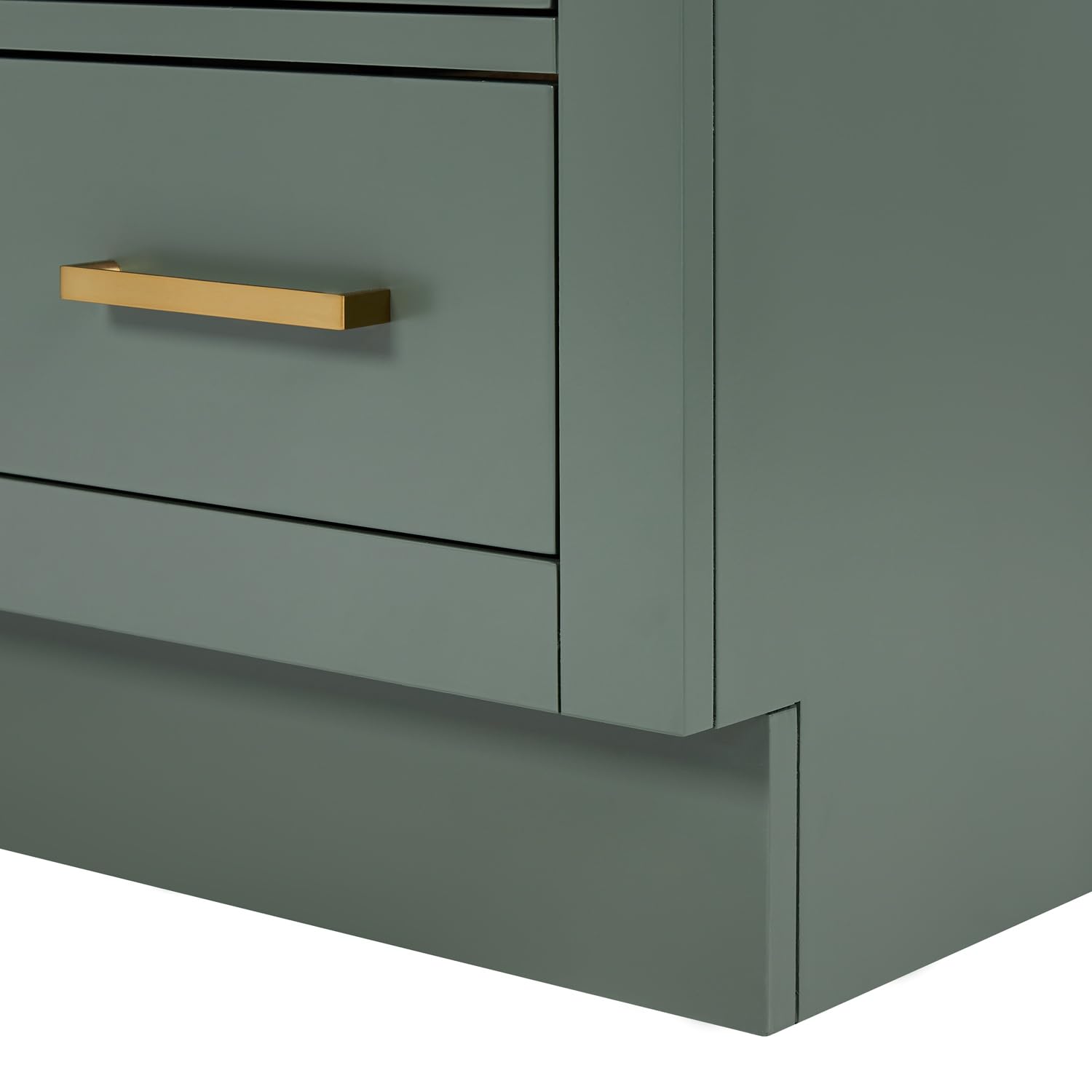 ARIEL Hepburn 55 Inch Single Oval Sink Bathroom Vanity with Pure White Quartz Countertop 1.5 Inch in Vintage Green - Image 10