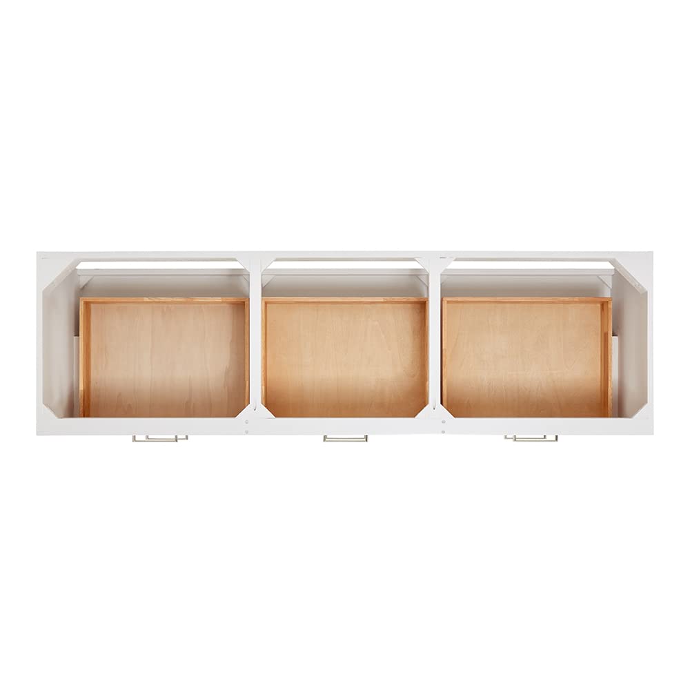 ARIEL Hutton 72-inch Bathroom Vanity with Sink,Solid Wood, 1.5-inch Pure White Quartz Countertop & Backsplash, Double Oval Porcelain Sink, 3 Dovetail Drawers, White - Image 8