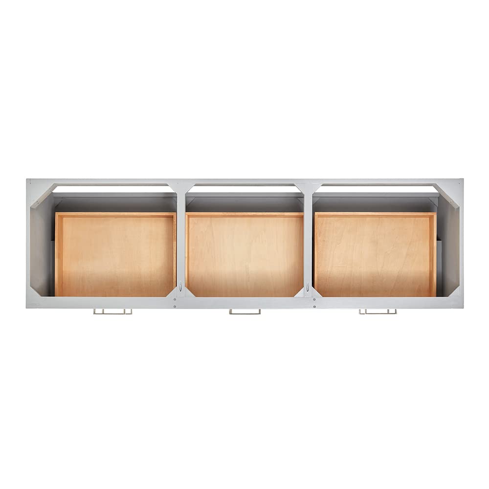 ARIEL Hutton 73 in. Double Oval Sink Floating Wall Vanity with 1.5" Inch White Quartz Countertop in Grey - Image 7