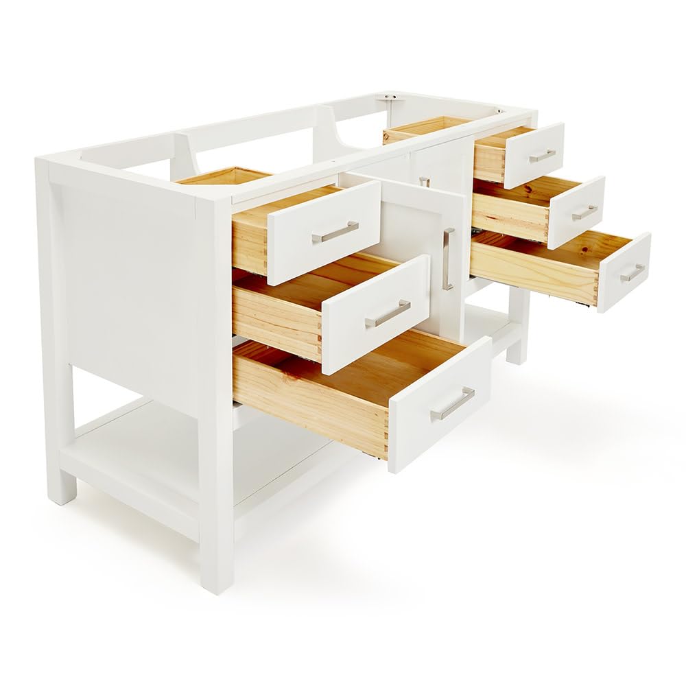ARIEL Magnolia 60" Single Sink Base Cabinet in White - Image 8