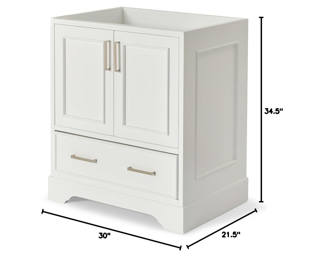 ARIEL Stafford 30 in. Single Sink Base Cabinet in White - Image 3