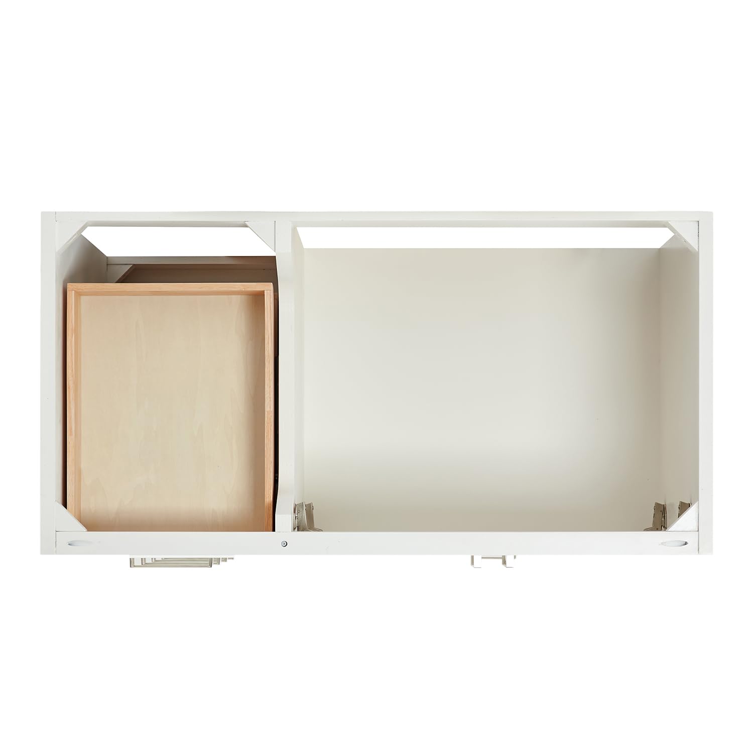 ARIEL Stafford 42-inch Bathroom Vanity with Sink,Solid Wood, 0.75-inch Italian Carrara Marble Countertop & Backsplash, Single Oval Porcelain Sink, 2 Soft Closing Doors, 5 Dovetail Drawers, White - Image 12