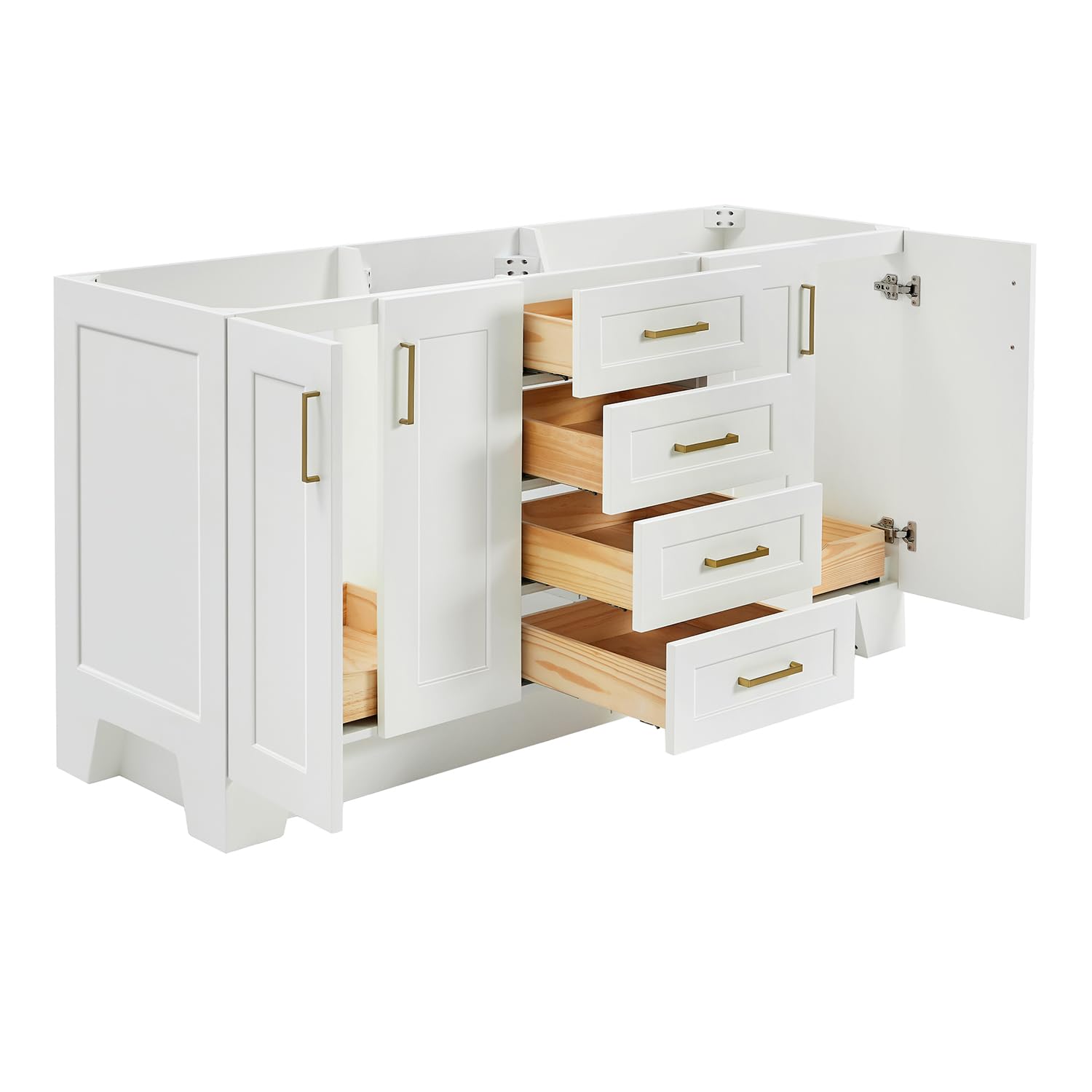 ARIEL Taylor 66 Inch Double Sink Base Cabinet in White - Image 4