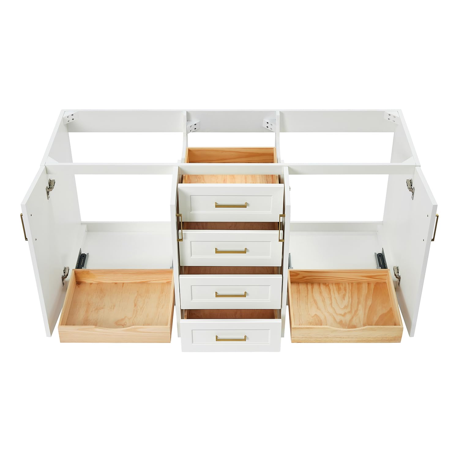 ARIEL Taylor 66 Inch Double Sink Base Cabinet in White - Image 5